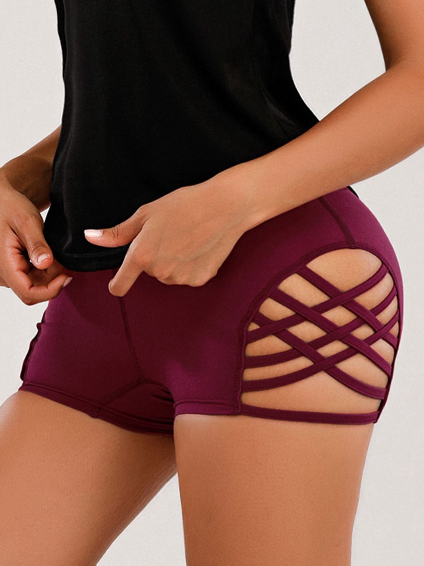 LiviaGym Female High Waist Sexy Hot Spandex Gym Booty Shorts