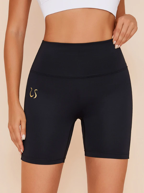 LiviaGym Female Plus Size Solid Color Pockets Spandex Gym Booty Shorts