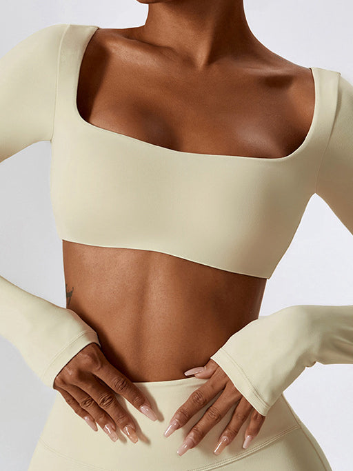 LiviaGym Female Square Collar Long Sleeves