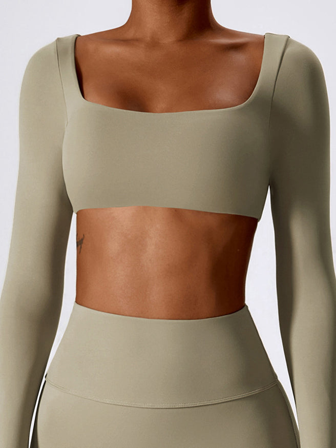 LiviaGym Female Square Collar Long Sleeves