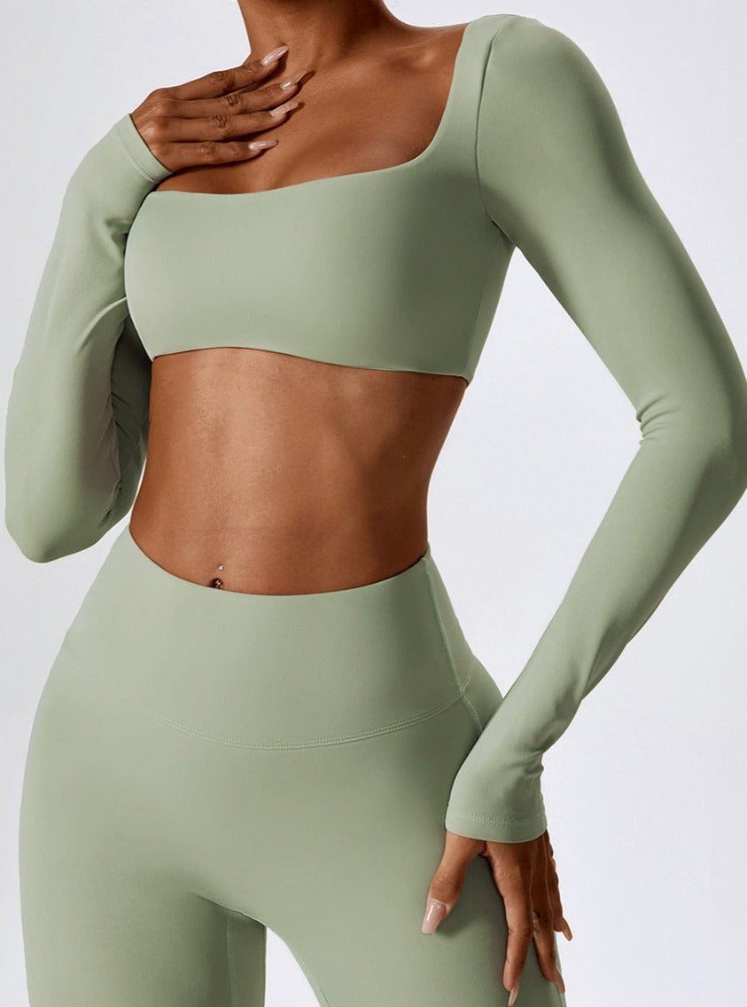 LiviaGym Female Square Collar Long Sleeves