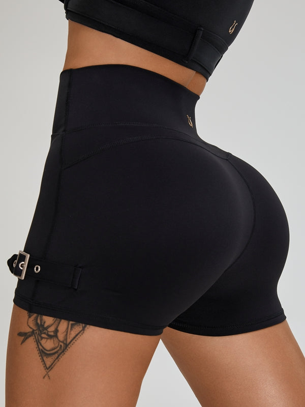 LiviaGym Female Button V-shape Waist Cargo Style Shorts