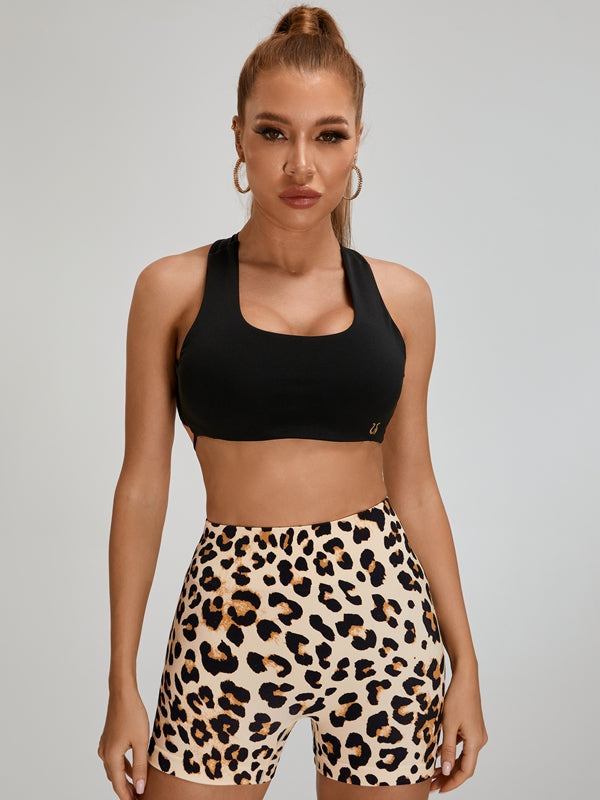 LiviaGym Female Leopard Print Booty Gym Shorts