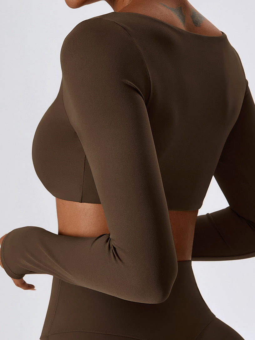 LiviaGym Female Square Collar Long Sleeves