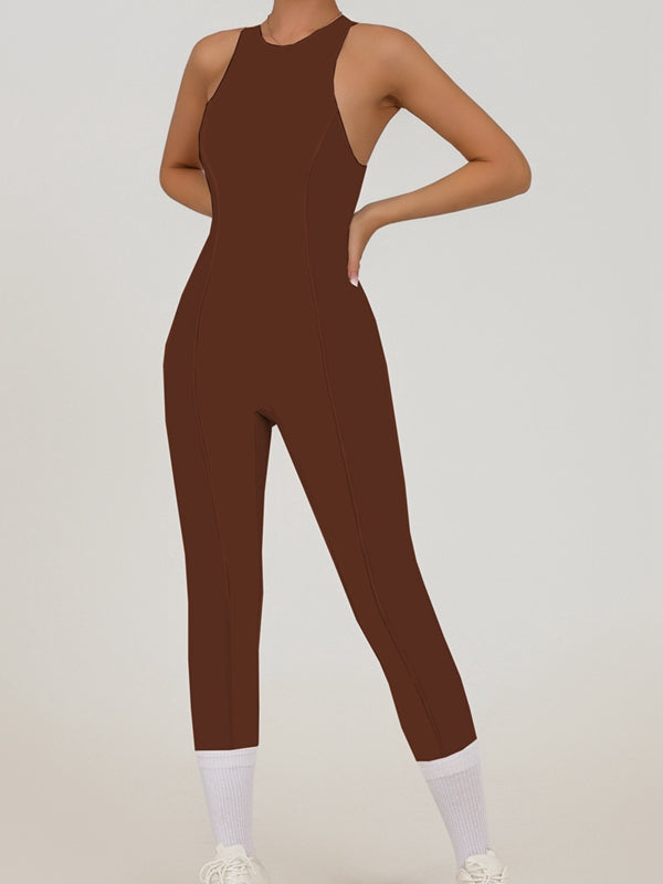LiviaGym Female  "Patchwork" Style Zipper Jumpsuit