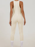 LiviaGym Female  "Patchwork" Style Zipper Jumpsuit