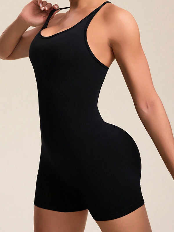 LiviaGym Female Backless Scrunch Bum Seamless Romper