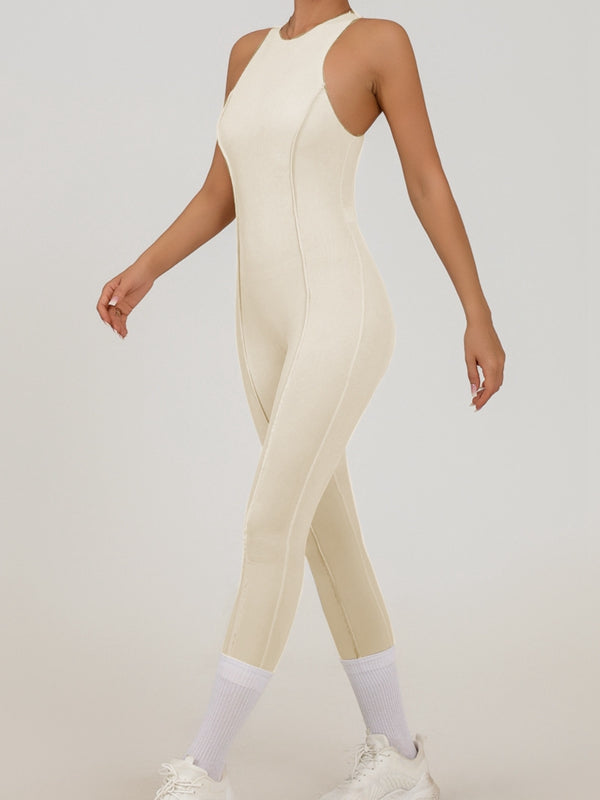 LiviaGym Female  "Patchwork" Style Zipper Jumpsuit