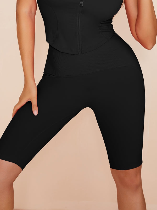 LiviaGym Female Pure Color Hip-lift Spandex Gym Booty Shorts