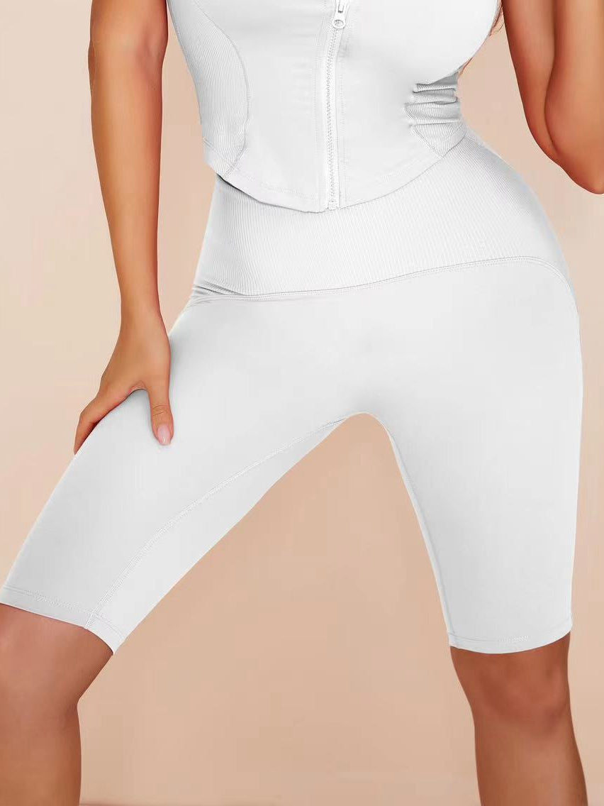 LiviaGym Female Pure Color Hip-lift Spandex Gym Booty Shorts