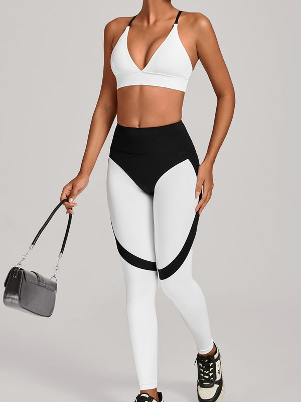 LiviaGym Female Contrast Color Push Up Tracksuit