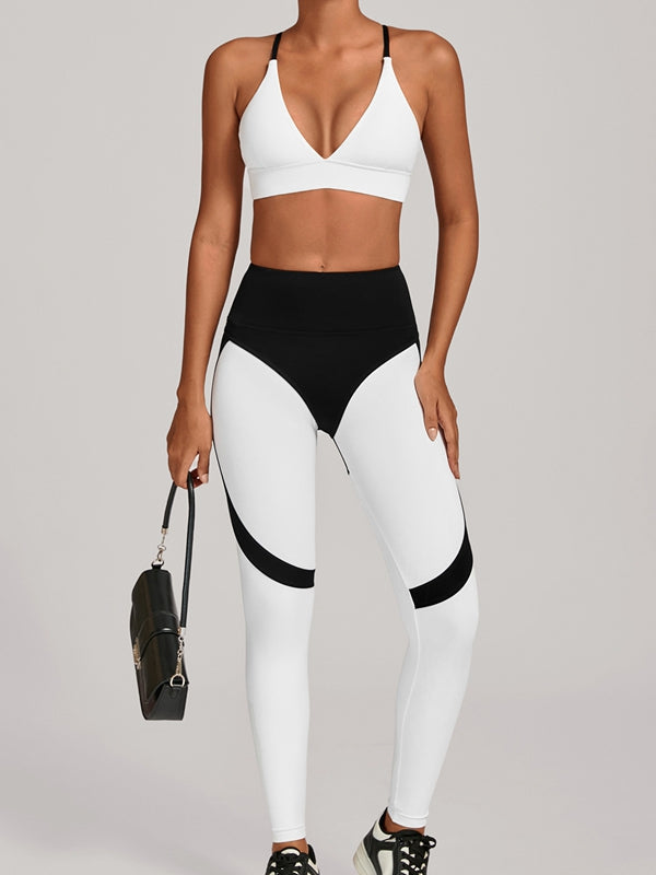 LiviaGym Female Contrast Color Push Up Tracksuit