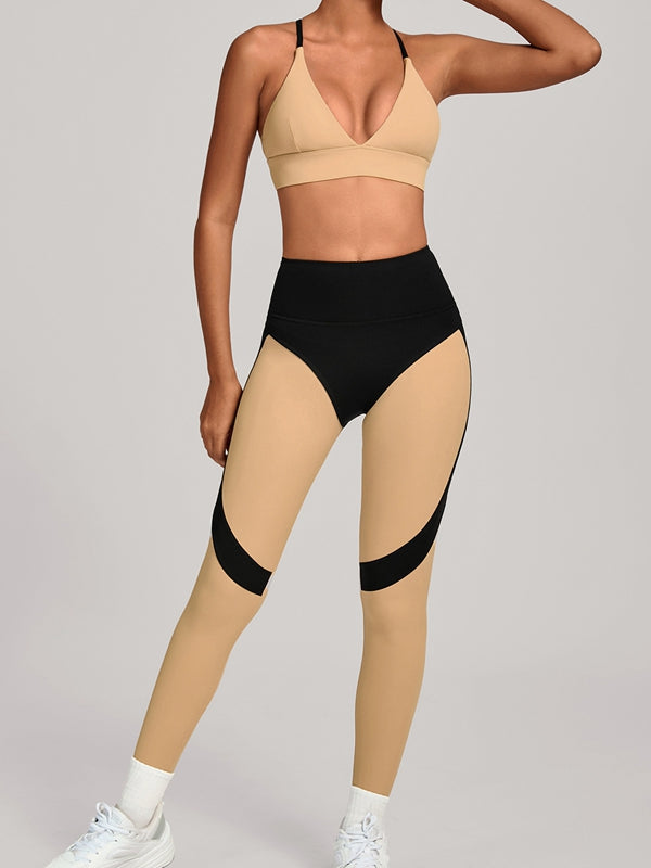 LiviaGym Female Contrast Color Push Up Tracksuit