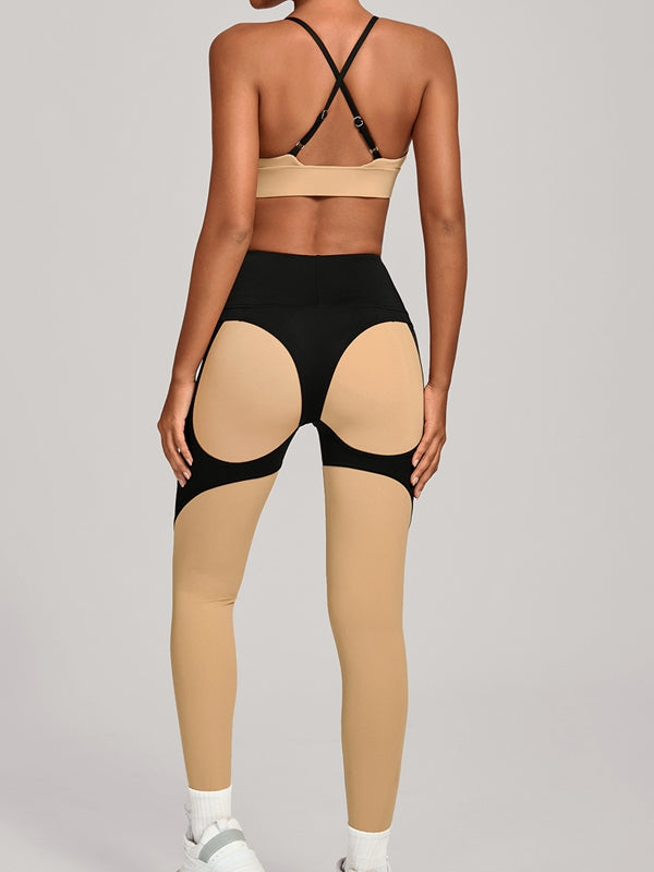 LiviaGym Female Contrast Color Push Up Tracksuit