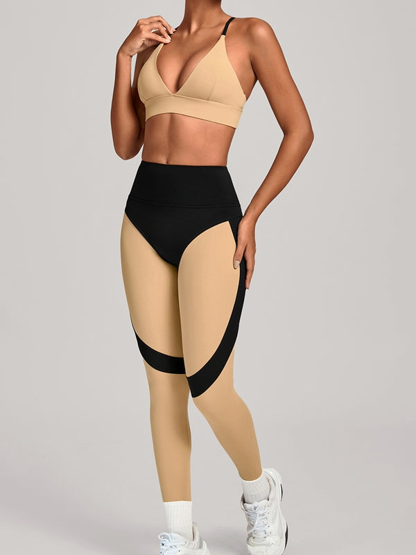 LiviaGym Female Contrast Color Push Up Tracksuit