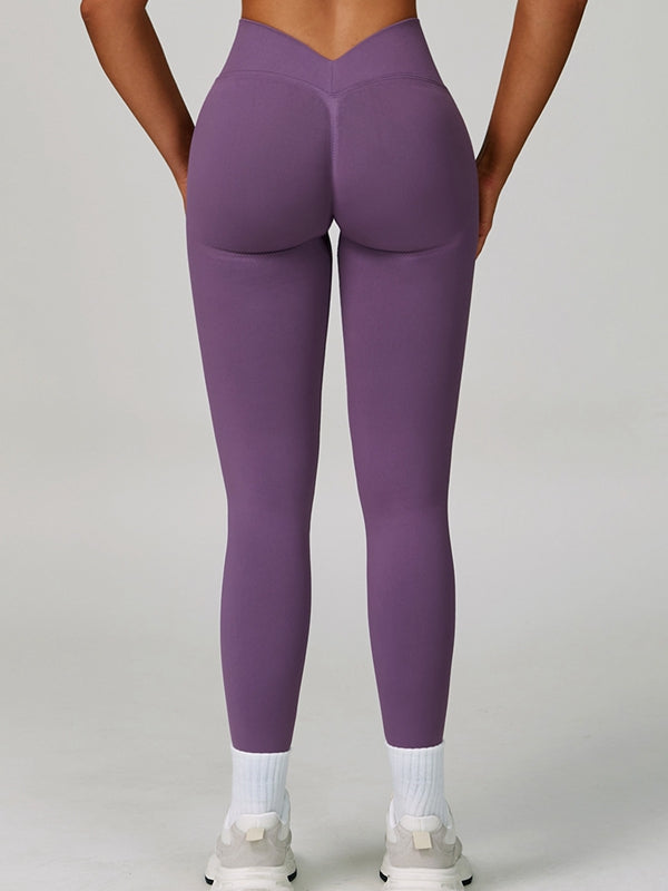 LiviaGym Female Deep V Back Seamless High-rise Tracksuit