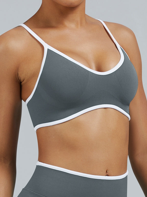 LiviaGym Female Stripes Seamless Sports Bras