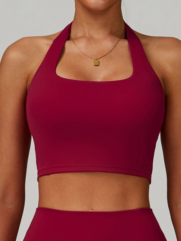 LiviaGym Female Solid Color V Collar Sports Bras
