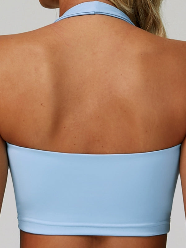 LiviaGym Female Solid Color V Collar Sports Bras