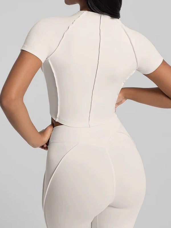 LiviaGym Female Super Stylish&Sexy Stitch Performance Short Sleeves