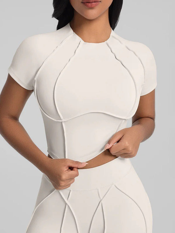 LiviaGym Female Super Stylish&Sexy Stitch Performance Short Sleeves