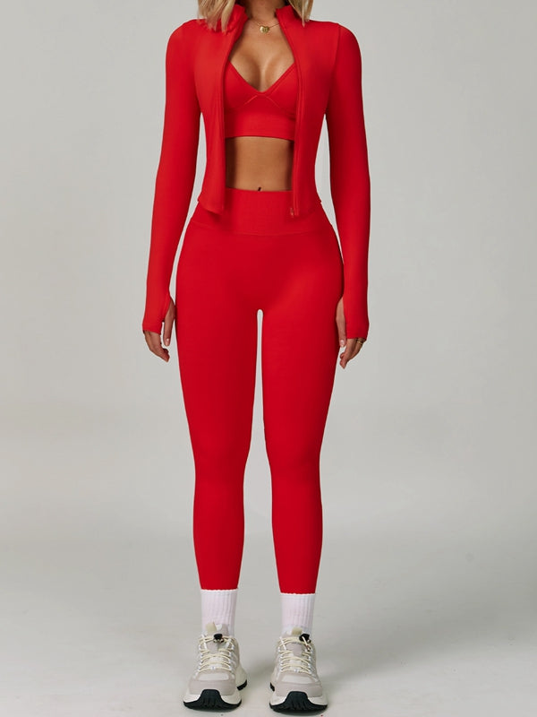 LiviaGym Female Deep V Back Seamless High-rise Tracksuit