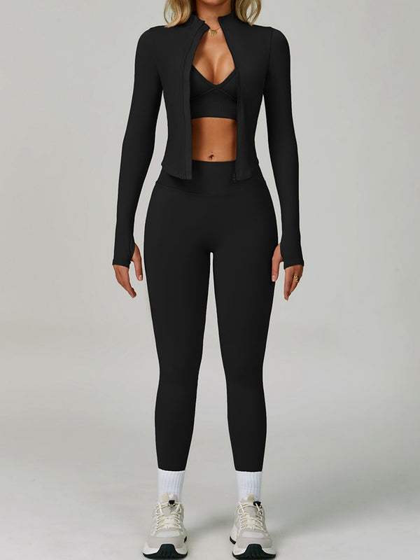 LiviaGym Female Deep V Back Seamless High-rise Tracksuit