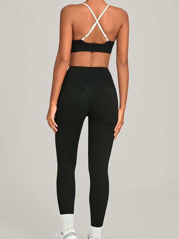 LiviaGym Female Contrast Color Push Up Tracksuit