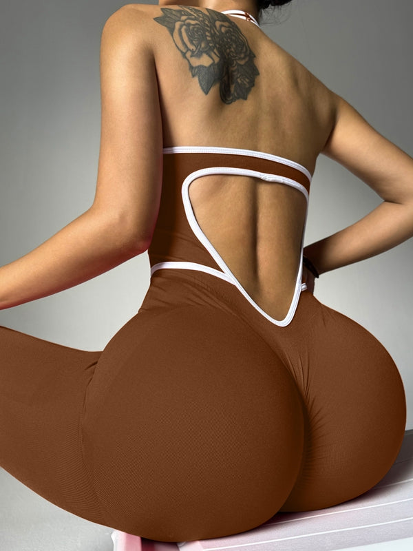 LiviaGym Female Backless Ribbed Jumpsuit