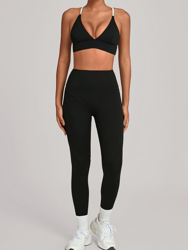 LiviaGym Female Contrast Color Push Up Tracksuit