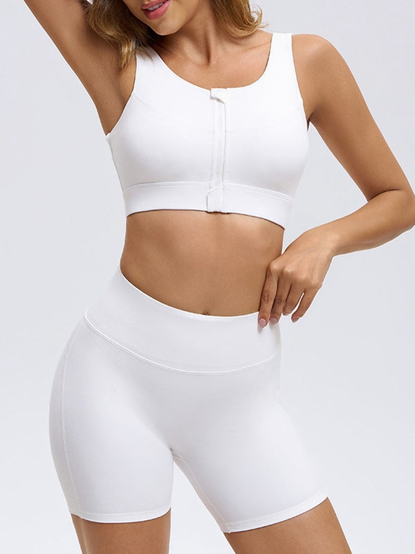 LiviaGym Female Hollow Out Zipper Short Tracksuit