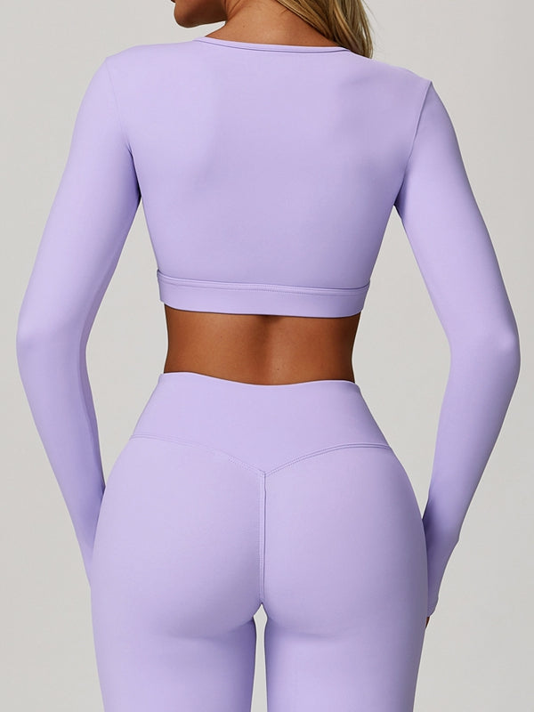 LiviaGym Female Sexy Hollow Out Long Sleeves