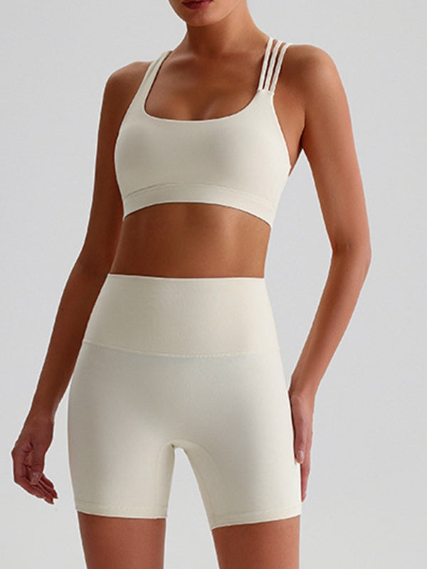 LiviaGym Female Cross Back Hip-lift Short Tracksuit