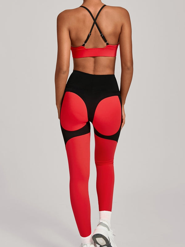 LiviaGym Female Contrast Color Push Up Tracksuit